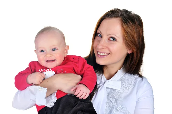 Şirin bir bebek ile cazip anne — Stok fotoğraf