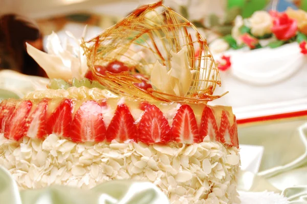 Torta con fragole — Foto Stock
