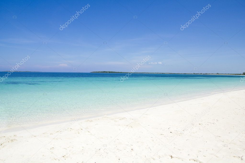 Tropical beach of white sand. Cuba.