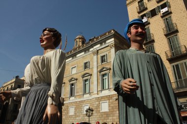 Giant in traditional festivals Barcelona. clipart