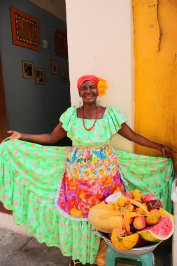 Fruit seller in Cartagena de Indias clipart