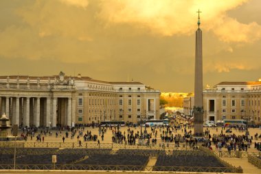 Sunset in St. Peter's Square, Vatican. clipart