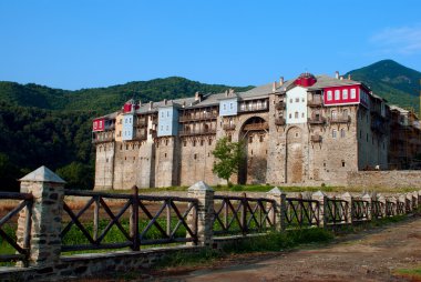 Athos Dağı 'ndaki İviron Manastırı, Chalkidiki, Yunanistan