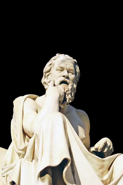 Sokrates-statue an der akademie von athens gebäude in athens, griechenland — Stockfoto