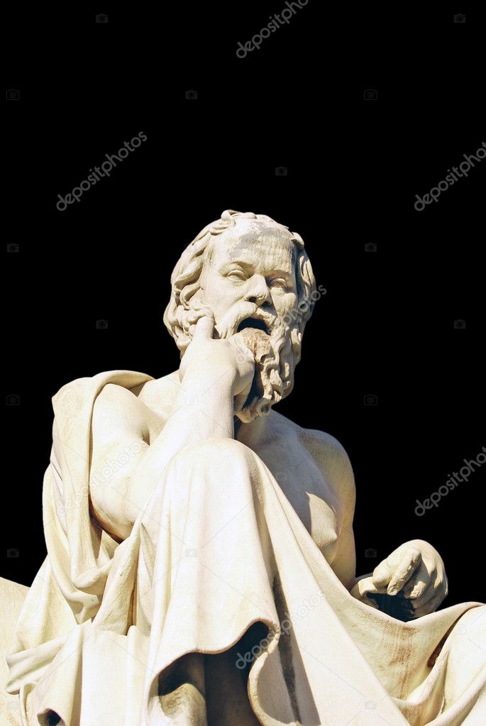 Socrates statue at the Academy of Athens building in Athens, Greece