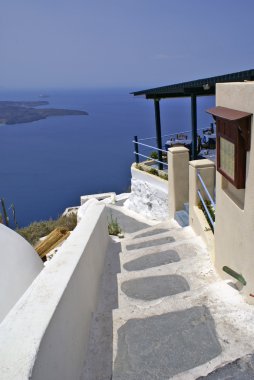 geleneksel köy thira santorini Island, Yunanistan