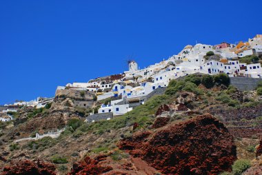 geleneksel köy thira santorini Island, Yunanistan