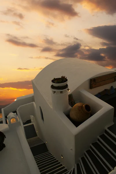 Puesta de sol en Santorini (Firostefani) - Grecia vacaciones —  Fotos de Stock
