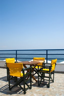 güzel kafeterya sahilde, Yunanistan
