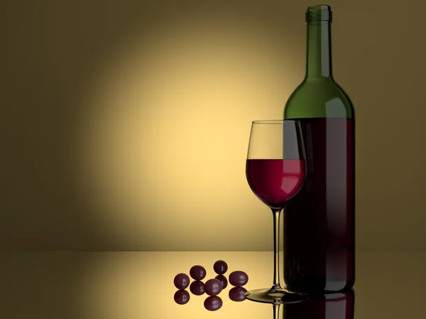 Red Wine glass grapes — Stock Photo, Image