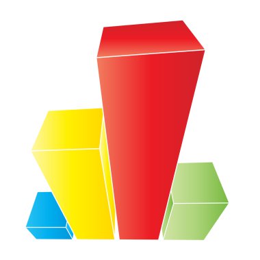 3d grafik üzerinde beyaz izole