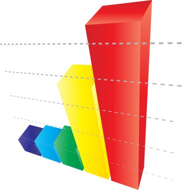 3d grafik üzerinde beyaz izole