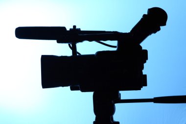 Silhouette of full HD camcorder clipart