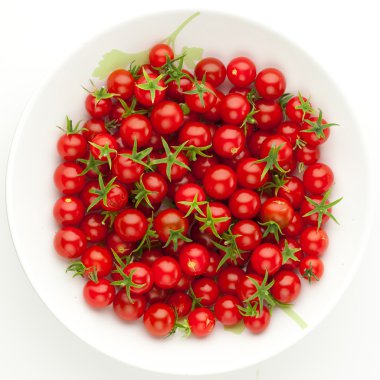 Plate with cherry tomatoes clipart