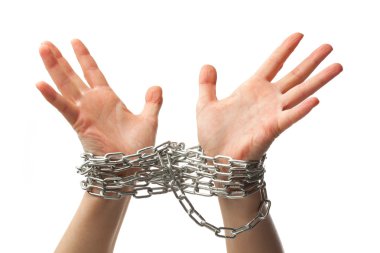 Two chained hands clipart