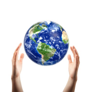 Hands catching earth clipart