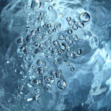 Abstract blue water with bubbles clipart