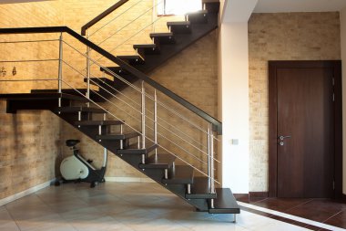 Modern staircase and door clipart