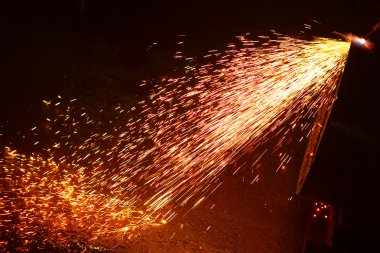 Metal welding sparks