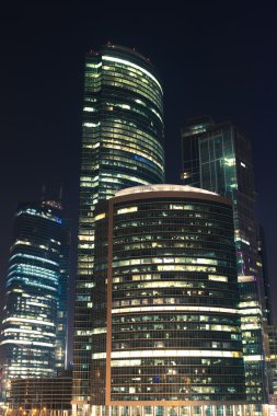 Skyscrapers at night clipart