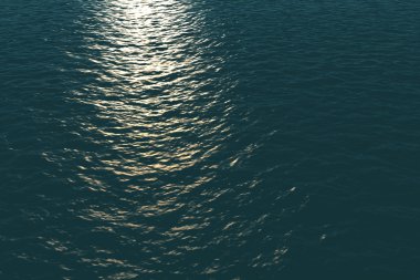Okyanus yüzeyinin güneş ayarı yansıması ile