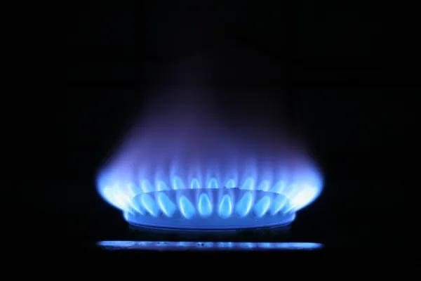 Blaue Flamme aus Gas — Stockfoto