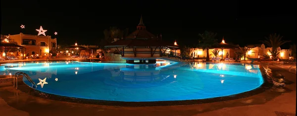 stock image Luxury swimming pool at night