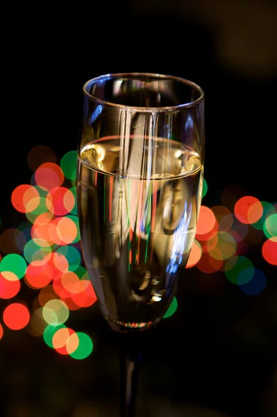 Champagne glass on festive background — Stock Photo, Image