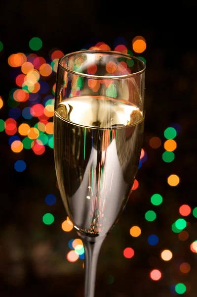 Champagne glass on festive background — Stock Photo, Image