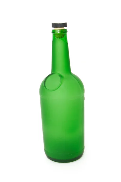Grüne Flasche isoliert auf weiß — Stockfoto