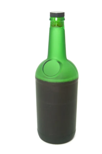 Fehér színű zöld palack — Stock Fotó