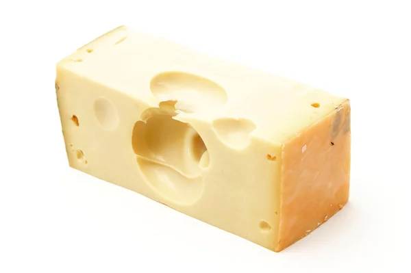 在白色上分离的奶酪 — 图库照片