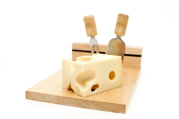 Sýrové prkénko s nástroji — Stock fotografie