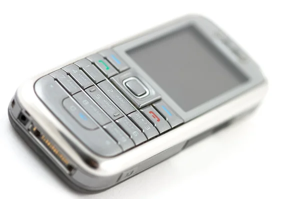 白で隔離される携帯電話のマクロ — ストック写真