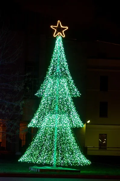 Xmas neon tree — Stock Photo, Image