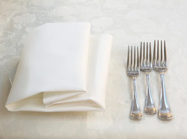 Forks and napkin — Stock Photo, Image