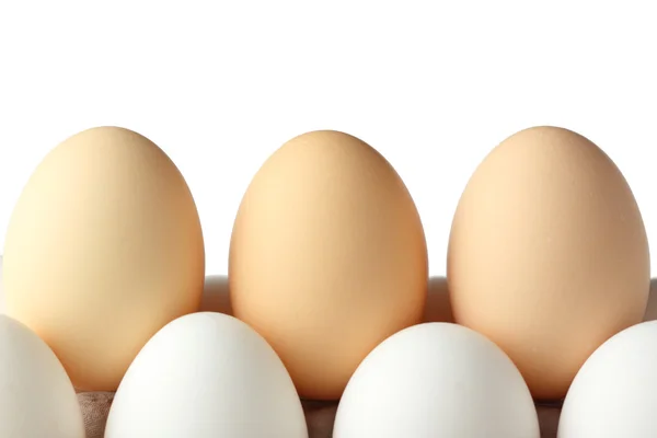 Grupp av ägg isolerad på vit — Stockfoto
