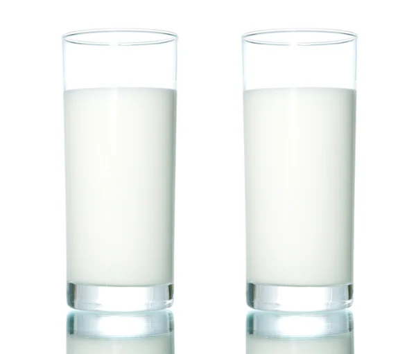 Iki bardak süt ile — Stok fotoğraf