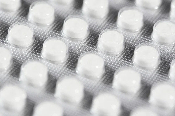 Макрос упаковки медицинских таблеток — стоковое фото