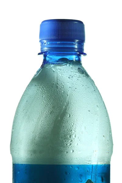 Капли воды на бутылку — стоковое фото