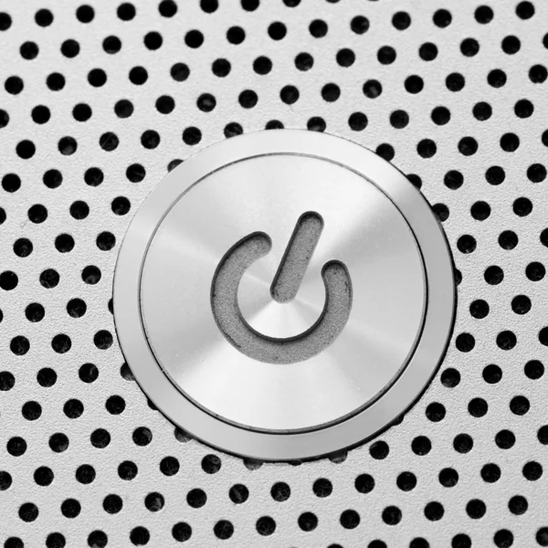 Silver power button — Stock Photo, Image