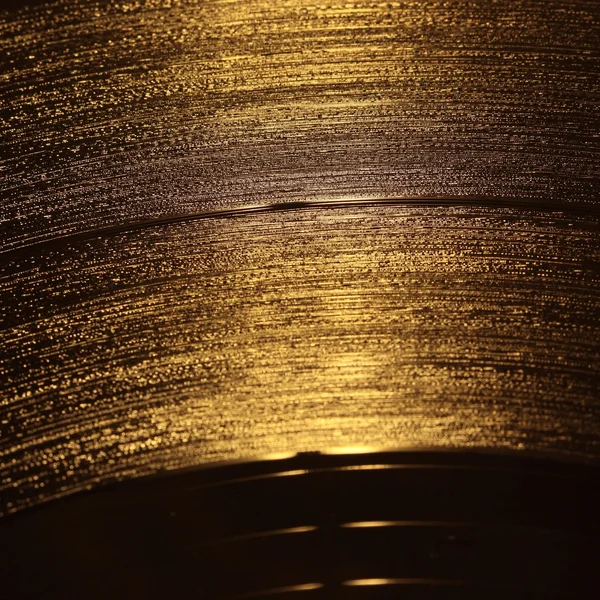 Closeup της χρυσή βινυλίου εγγραφή — Φωτογραφία Αρχείου
