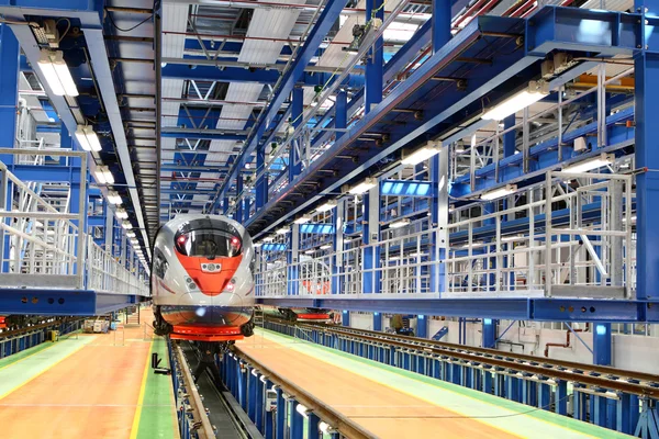 Fast train in the service depot — Stock Photo, Image