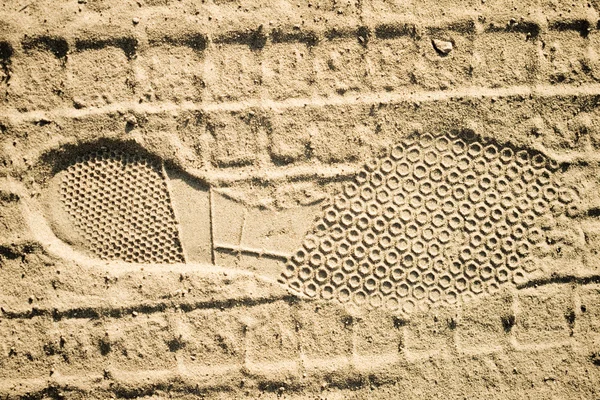 Footprint on a sand — Stock Photo, Image