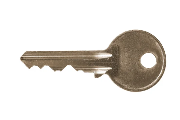 Key isolated on white. clipping path included — Stock Photo, Image