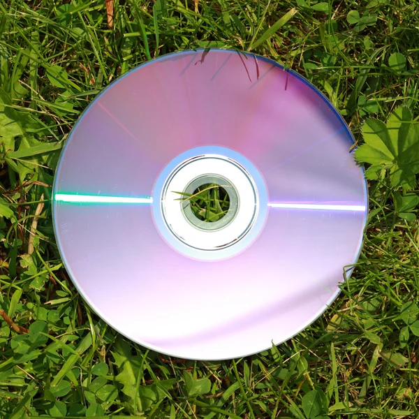 DVD auf dem Gras — Stockfoto
