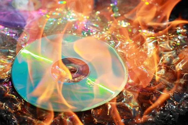 Burning dvd — Stock Photo, Image