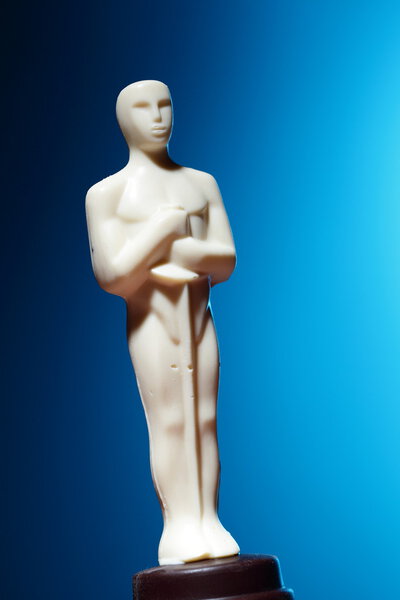 Film award on blue