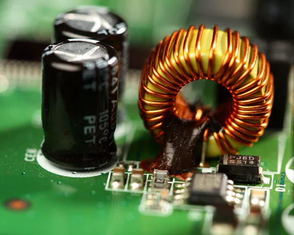 Macro view of printed circuit board — Stockfoto