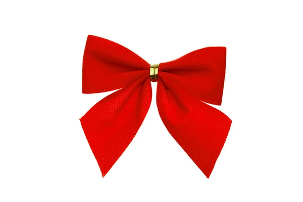 Bright red bow isolated on white — Stock Photo, Image